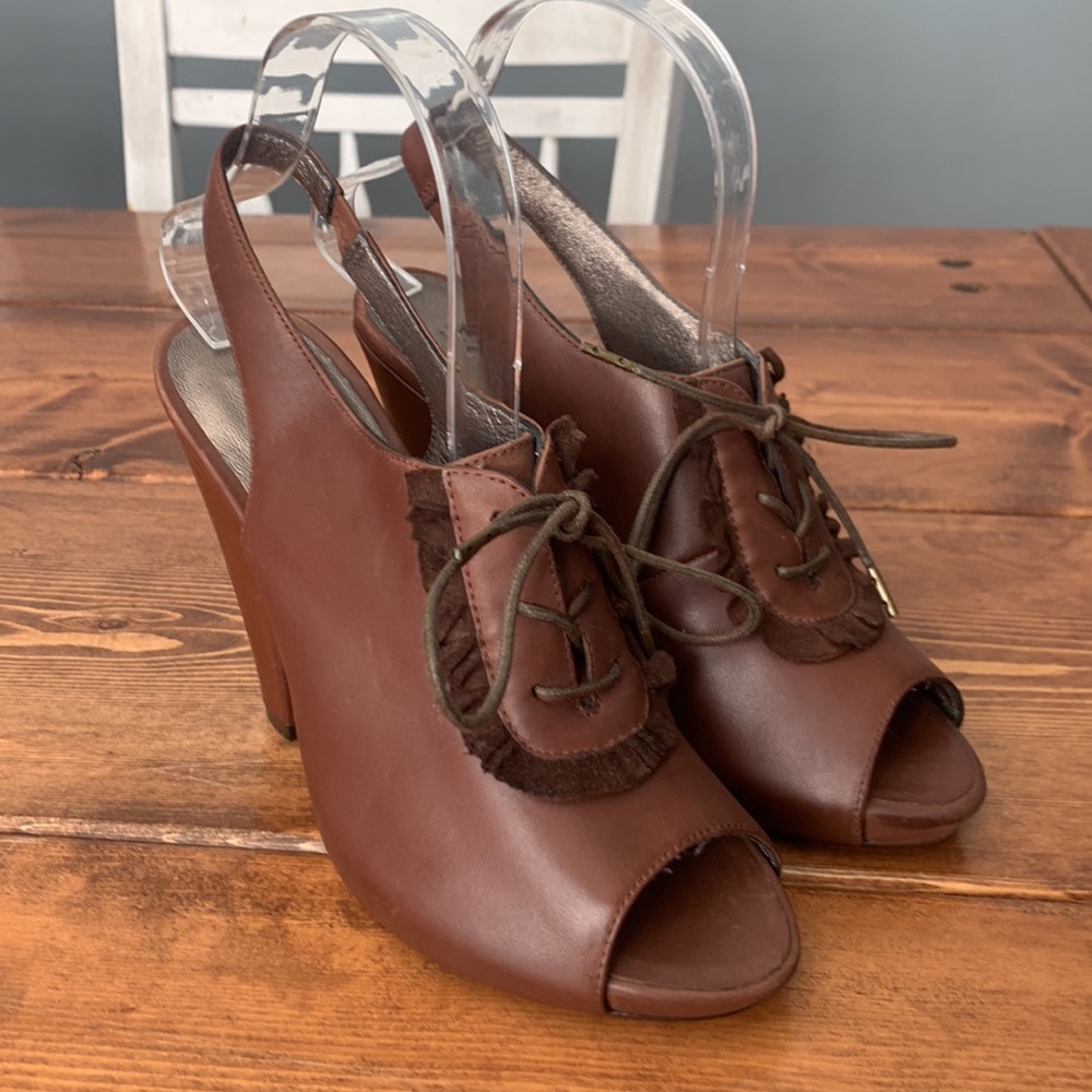 Anthropologie reedevins leather HEELS size 7.5 - Picture 1 of 10